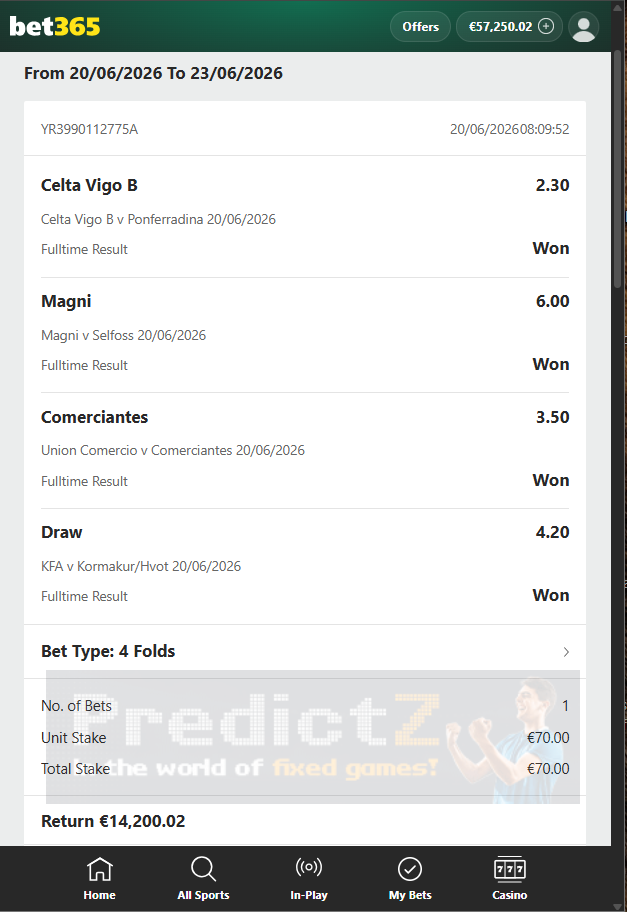 vip fixed matches 20.06.2026