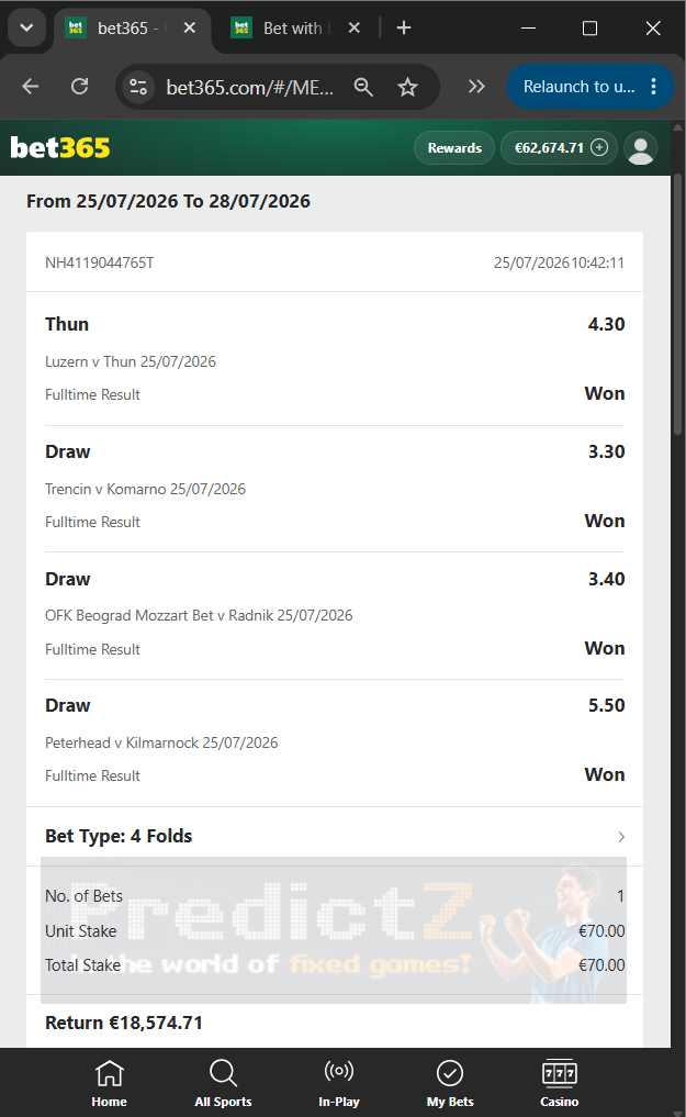 vip fixed matches 25.07.2026