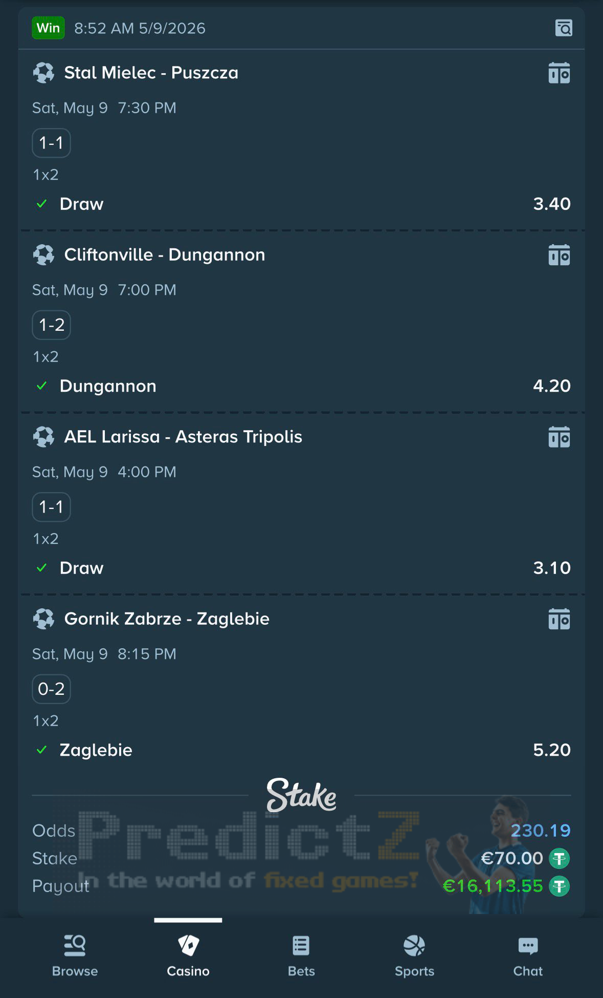 vip fixed matches 09.05.2026